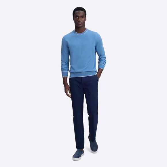 BUGATCHI Solid Crew Neck Sweater blue men's large NWT - Picture 5 of 7